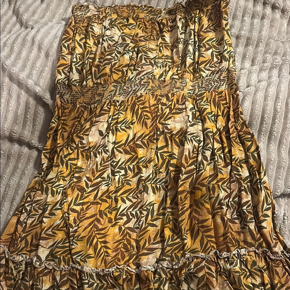 Floral Print Yellow Skirt